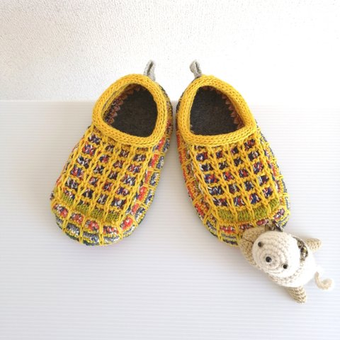 キッズフェルト底ルームシューズ(20cm)【メリノ】Kids Room Shoes