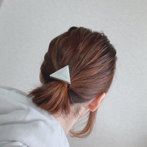 さんかく▲ヘアゴム  （ホワイト）