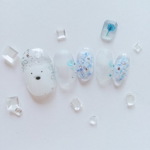 しろくまnailのしろくまネイル③