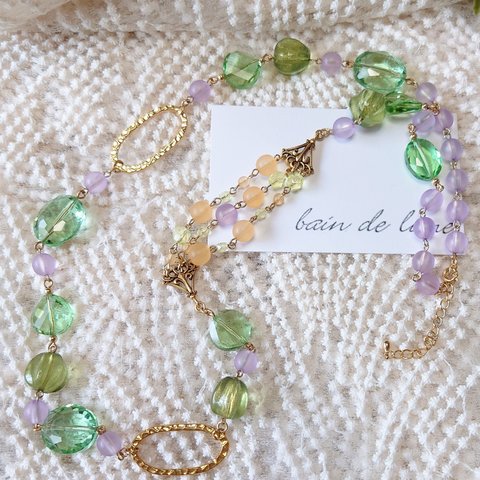 (ネックレス)🌿Fresh GREEN Bouquet🌿 K383-01