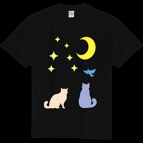 オリジナルプリントＴシャツ　♥オーダー製♥　ブラック　ねこ　大きいサイズ対応