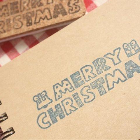 MERRY CHRISTMASの文字はんこ 