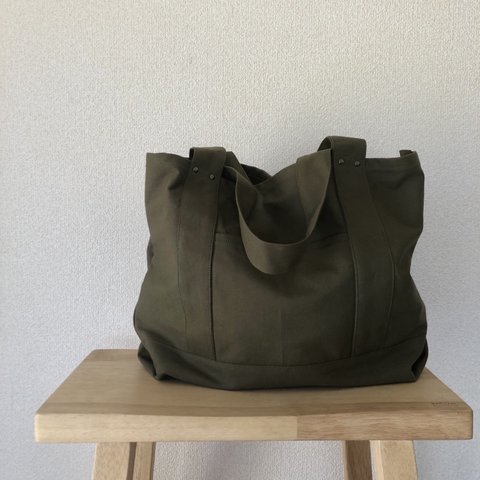 ヴィンテージ 帆布のトート　khaki