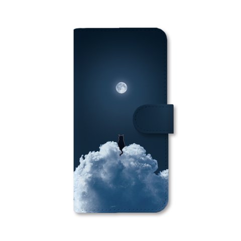 雲の上でお月見　スマホケース　手帳型ケース　全機種対応