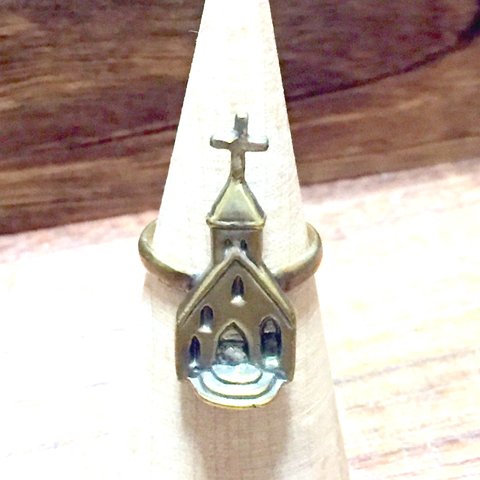 《✳︎再販✳︎》ちいさな教会リング(真鍮製)