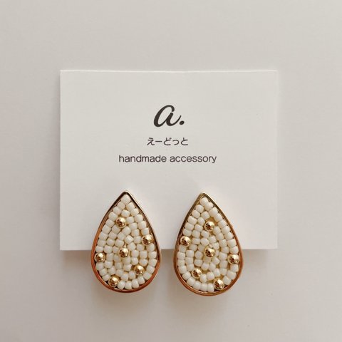 pierce／earring   shizuku large ivory  dot