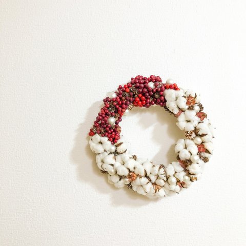 Christmas cotton wreathe
