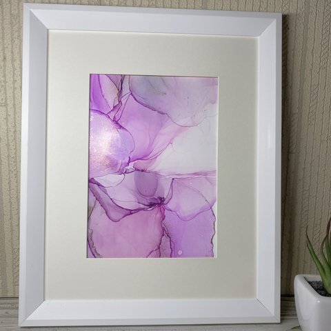 インテリアアート*Lilac*【A4フレーム付き】【原画のみ購入・パネルへ変更可】（＃200904 N）