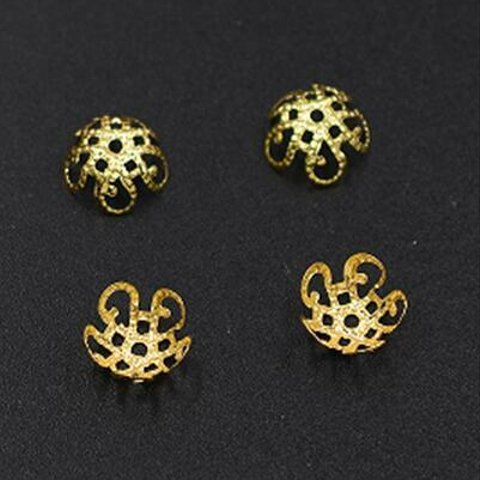 GM-022 300個 花座No.2 ビーズキャップ 10×5mm アクセサリーパーツ ゴールド 3×【100ヶ】