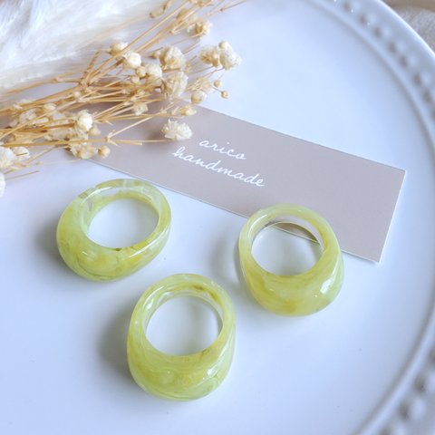 marble ring (yellow green) / マーブルリング / 指輪 / リング