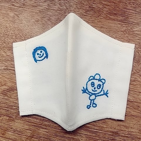 落書き風 刺繍立体マスク【子供用】