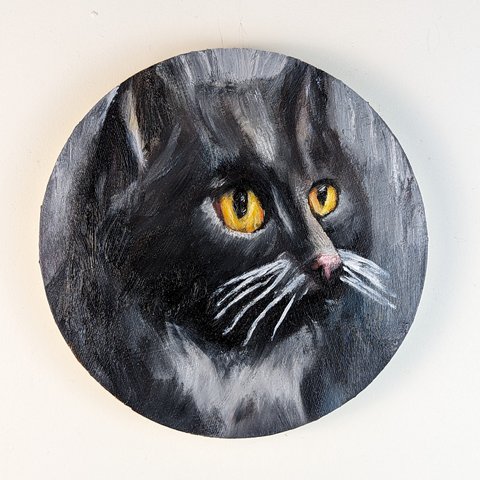 「黒猫」油彩・キャンバス