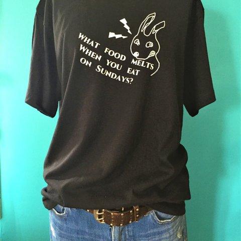 2枚以上ご購入で30%OFF！【コットン　オリジナル　プリント　Tシャツ　＜MEAN RABBIT（いじわるうさぎ）＞】