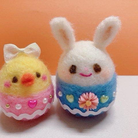 うさぎちゃんとヒヨコちゃん仲良しお飾り✩.*˚