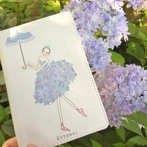紫陽花バレリーナ　パスポートケース