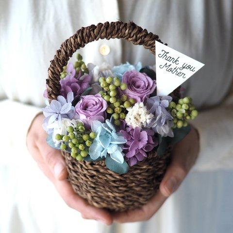  Flower basket -purple rose- (S)