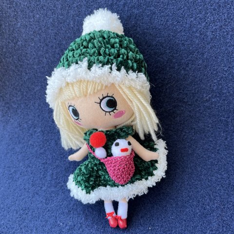 雪だるま入りバッグ付き　サンタさんコスプレコーデセット（グリーン）イーマリーちゃん