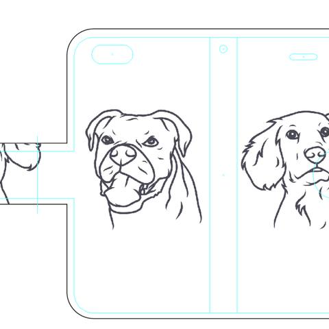 新品送料無料 iPhoneケース 手帳型 犬のイラスト シンプル