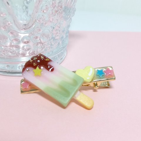 チョコがけアイス♪ヘアクリップ