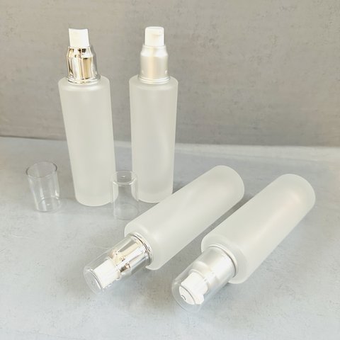 フロストガラスボトル　スプレー　ポンプ50ml  シルバー