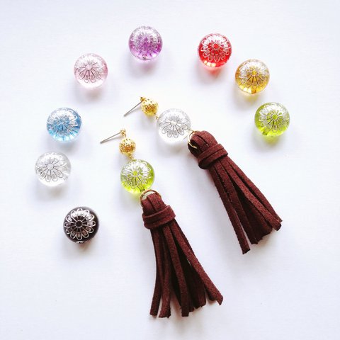 [茶ver]全8色＊suède tassel pierce&earring