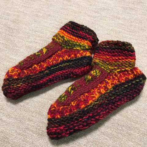 靴下 手編み ウール