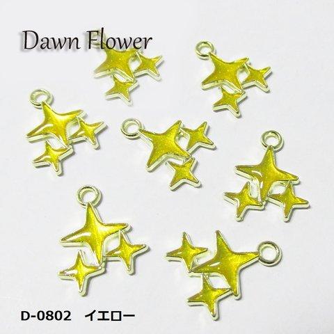 【D-0802】9pcs　キラキラ　19×15mm　イエロー　チャーム　ハンドメイドパーツ