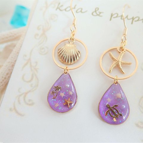 K'oa&PuPuオリジナル　マリンピアス　purple