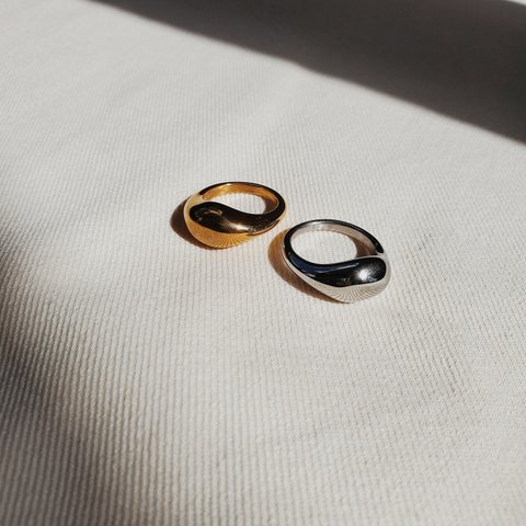 Smooth Design Ring シンプルぷっくりデザインリング ゴールド シルバー ステンレス 金属アレルギー対応