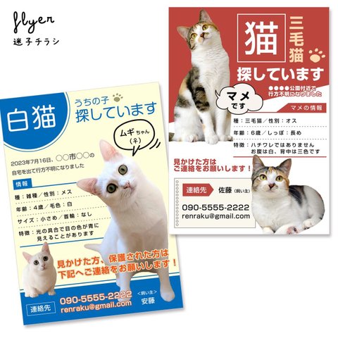 迷い猫チラシお作りします！