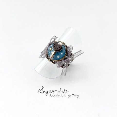 Antique corset ring  ~ for Alice. [Another side] ✵ 【 cookie key /台座 : 金古美】フリーリング 