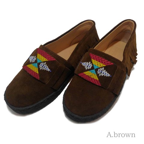 [SALE] Shuta Moccasin shoes シュタ レザーモカシン A.brown  23.5cm