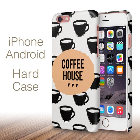 コーヒーカップがいっぱい ハードケース iPhone 12 SE 11 Max XR XS 8 7 6 5 android 各種対応
