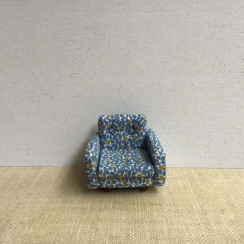 ドール用　ソファ　(リバティ生地使用) ミニチュア家具　