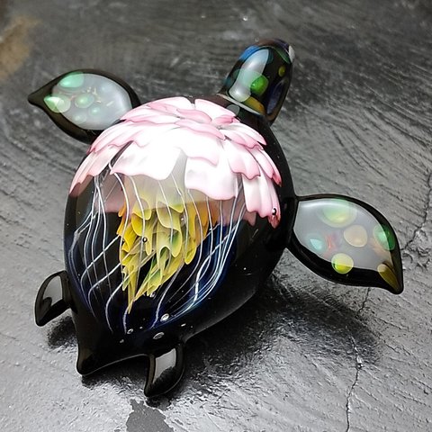 [ガラス]  花  海月  クラゲ  海亀  ペンダント  ガラス細工