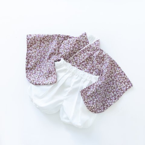 ✳︎ お花と真白なベビー袴 ✳︎ 70〜80cm