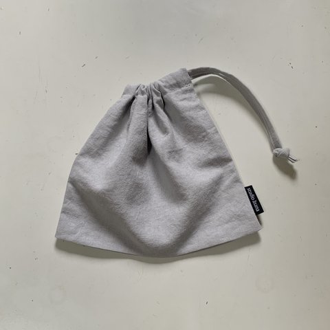 【SALE】(スカイグレー) ハーフリネン巾着袋