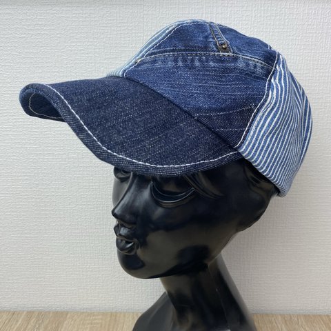 【リメイク】denim&hickoryキャップ