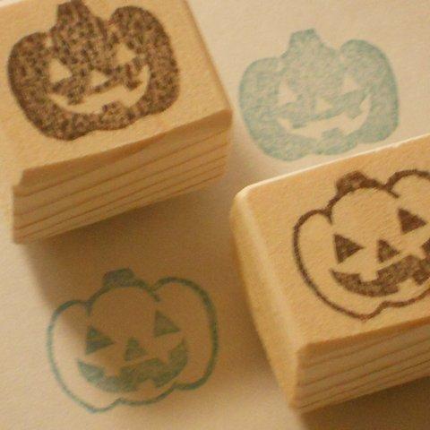 【再販】ゴム版はんこ　ハロウィンのおばけかぼちゃ【受注制作】