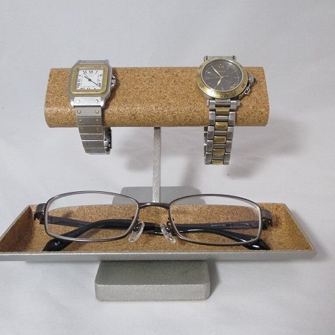 クリスマスプレゼントに　腕時計、眼鏡収納ディスプレイスタンド　蓋付きトレイ　19614