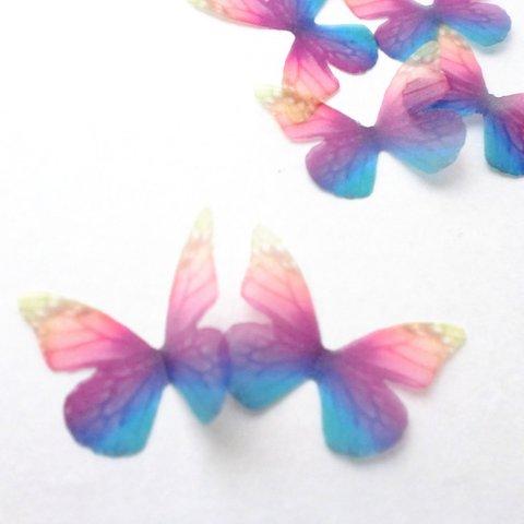ちょうちょのパーツ 3cm  シフォン オーガンジー 素材 蝶々 パーツ グラデーション 蝶 バタフライ ちょうちょ 布製 20