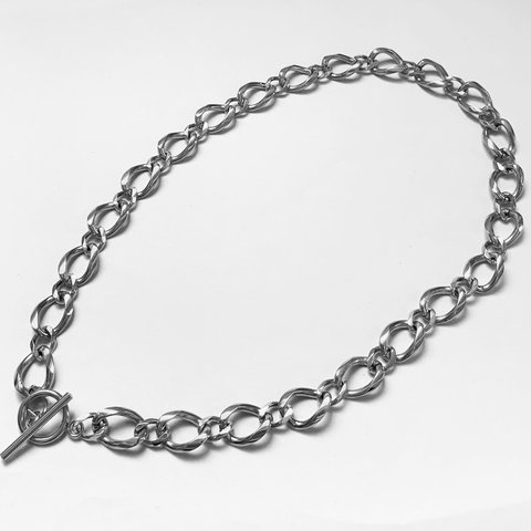  【eve】chain necklace 　チェーンマンテルネックレス 　シルバーコンビ　ステンレス