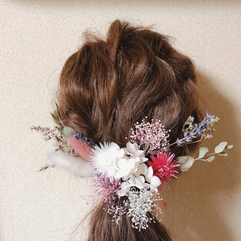 髪飾り❁成人式　結婚式 プリザーブドフラワー ドライフラワー