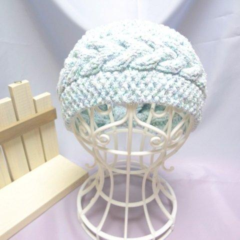手編み 雪のヘアターバン Ｆ-J