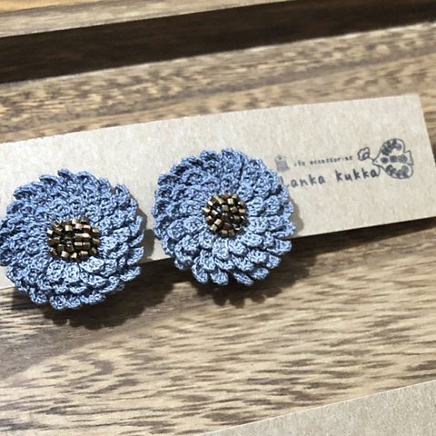 ❋antique flower ❋《light blue》earring