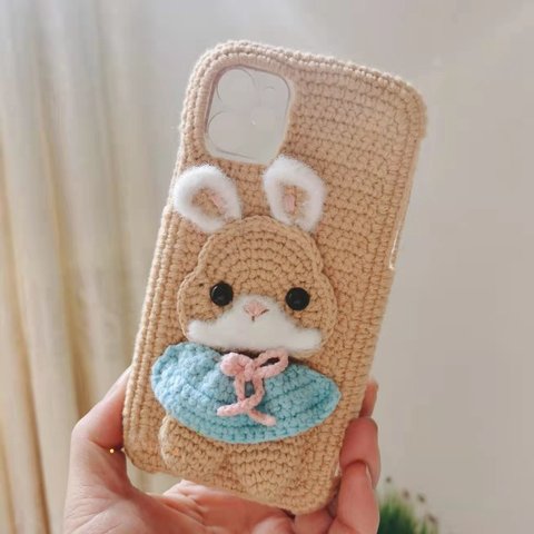 カギ編みのスマホケース  ハンドメイド スマホケース iPhoneケース