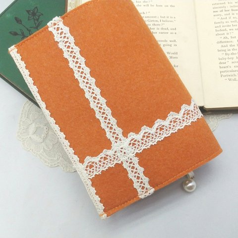 文庫本用　lace  lattice（Orange🍊）