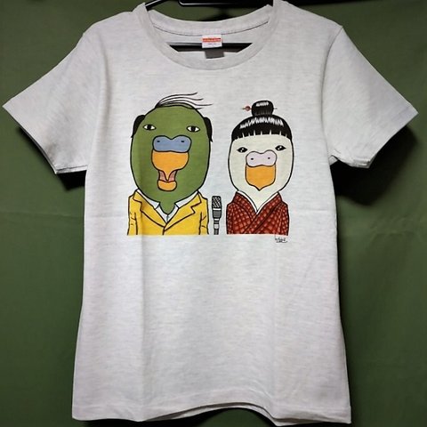 【レディースM】  「夫婦漫才インコ」Tシャツ  