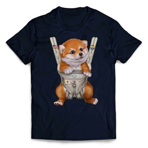 半袖Tシャツ 赤毛 柴犬 いぬ 犬 抱っこ 抱っこ紐 by FOX REPUBLIC