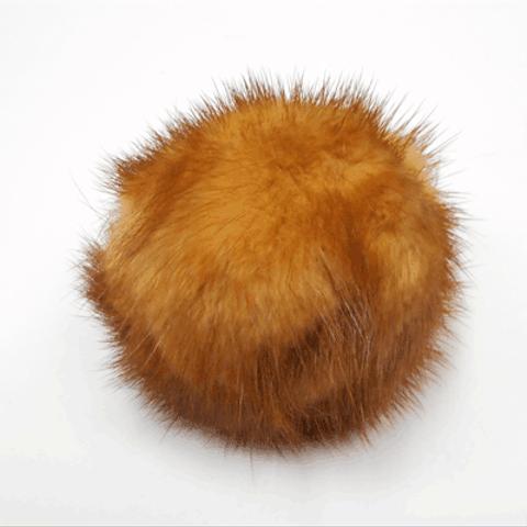 SHAREKI  ミンクファー ボール(天然）(カン付き）ブラウン　1セット1個入り 80mm  fur-8cm-br